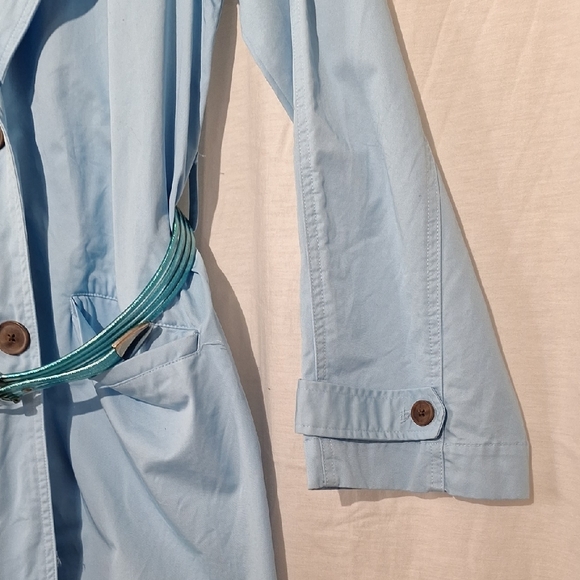 Blue Trench Coat, 100% Cotton, With Belt, a new day, Sz 2, NWOT - Picture 5 of 14